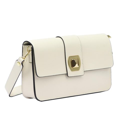 Pierre Cardin FRZ 1961 ekrü női bőr válltáska 26 x 16 x 6 cm