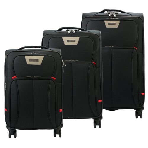 Pierre Cardin LEE02 3063 fekete 3 db-os bőrönd szett 56, 66, 77 cm