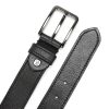 Pierre Cardin 5072 KAM02 fekete férfi marhabőr öv 125 x 3.5 cm