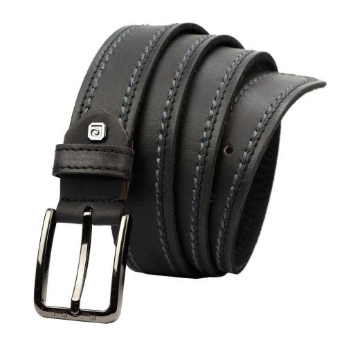 Pierre Cardin 612 KAM02 fekete férfi marhabőr öv 3.5 cm