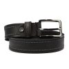 Pierre Cardin 612 KAM02 fekete férfi marhabőr öv 3.5 cm