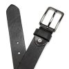 Pierre Cardin 5077 KAM02 fekete férfi marhabőr öv, farmeröv 125 x 3.5 cm