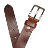 Pierre Cardin 5077 KAM02 barna férfi marhabőr öv, farmeröv 125 x 3.5 cm