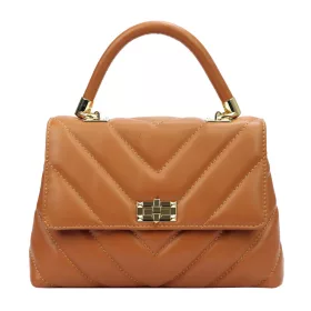 Luka 20-091 konyak női bőr kézitáska 30 x 21 x 12 cm