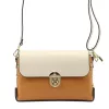 Luka 20-052 konyak-bézs női bőr válltáska 23.5 x 15.5 x 9 cm