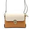 Luka 20-052 konyak-bézs női bőr válltáska 23.5 x 15.5 x 9 cm