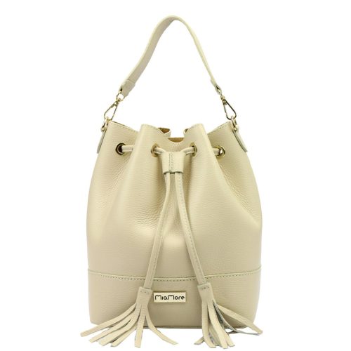 MiaMore 01-055 bézs női bőr válltáska 23 x 27 x 17 cm