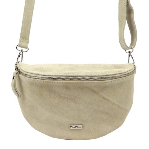 MiaMore 01-029 Z bézs női bőr válltáska, oldaltáska, crossbody 28 x 20 x 7 cm