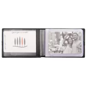   Giorgio Carelli bőr fekete kártyatartó RFID védelemmel, 10,5 × 7,5 cm