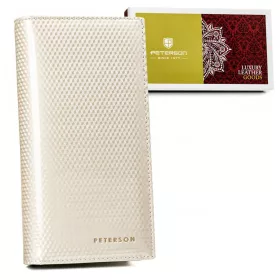   Peterson PTN 421431-SBR-BE bézs női bőr pénztárca 10 x 19 x 2.5 cm