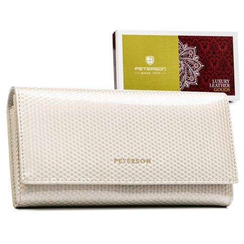 Peterson PTN 42122-SBR-BE bézs női bőr pénztárca 18.5 x 10 x 3.5 cm 