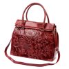 Luka 20-054 bordó női bőr shopper táska, válltáska 37 x 30 x 15 cm 
