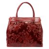 Luka 20-054 bordó női bőr shopper táska, válltáska 37 x 30 x 15 cm 