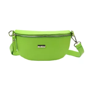   MiaMore 01-029 világoszöld női bőr válltáska, oldaltáska, crossbody 23 x 13 x 6 cm