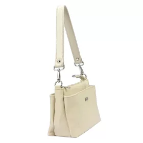 MiaMore 01-016 bézs női bőr válltáska 28 x 17 cm