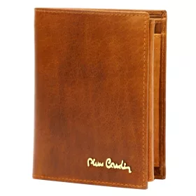   Pierre Cardin konyak, férfi bőr pénztárca, RFID 9,5 × 12,5 cm