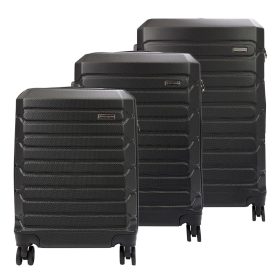   Pierre Cardin fekete abs 3 részes kemény fedeles bőrönd szett 53/65/72 cm