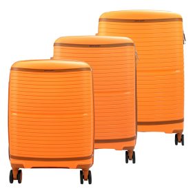   Pierre Cardin narancs abs 3 részes kemény fedelű bőrönd szett 56/66/76 cm