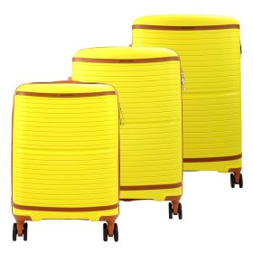   Pierre Cardin sárga abs 3 részes kemény fedelű bőrönd szett 56/66/76 cm
