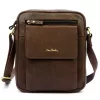 Pierre Cardin TILAK112 8423 barna férfi bőr oldaltáska, válltáska 23 x 26 x 10 cm