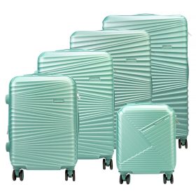   Leonardo da Vinci 3055-2 Z zöld 5 részes abs bőrönd szett