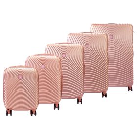   Leonardo da Vinci 3036-1 5 részes rosegold abs bőrönd szett