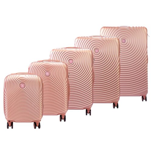 Leonardo da Vinci 3036-1 5 részes rosegold abs bőrönd szett