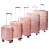 Leonardo da Vinci 3036-1 5 részes rosegold abs bőrönd szett