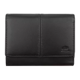   Giorgio Carelli selyemfényű fekete bőr pénztárca 12,5 × 10 cm