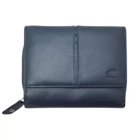   Giorgio Carelli selyemfényű kék bőr pénztárca 12,5 × 10 cm