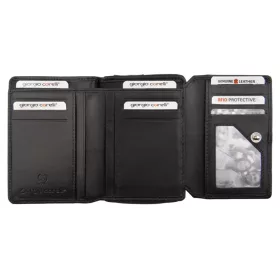   Giorgio Carelli selyemfényű kék bőr pénztárca 12,5 × 10 cm