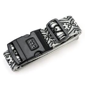   Gregorio Luggage Strap D4 mintás fekete-fehér bőrönd biztonsági öv 5 cm
