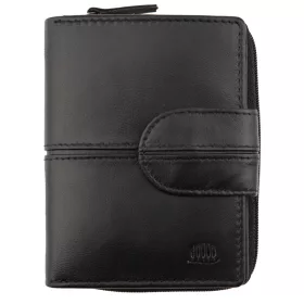   Giorgio Carelli női fekete bőr átfogópántos pénztárca RFID védelemmel, 12×9cm