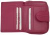 Giorgio Carelli női magenta bőr átfogópántos pénztárca RFID védelemmel, 12 x 9 cm
