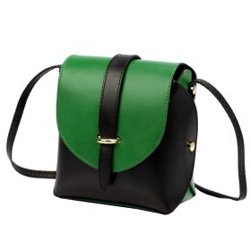   Gregorio 1717-2 fekete-zöld női bőr válltáska 16 x 18 x 9 cm