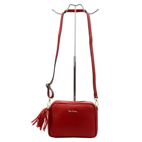   Pierre Cardin FRZ 1501 bordó női bőr válltáska, oldaltáska, crossbody 21 x 16 x 8 cm