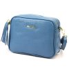 Pierre Cardin FRZ 1501 kék női bőr válltáska, oldaltáska, crossbody 21 x 16 x 8 cm