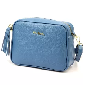   Pierre Cardin FRZ 1501 kék női bőr válltáska, oldaltáska, crossbody 21 x 16 x 8 cm