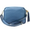 Pierre Cardin FRZ 1501 kék női bőr válltáska, oldaltáska, crossbody 21 x 16 x 8 cm