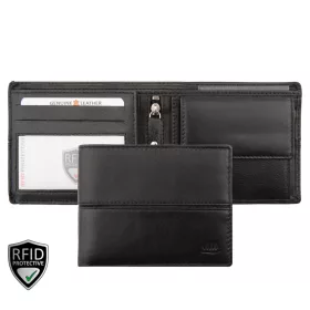   Giorgio Carelli férfi szürke bőr pénztárca RFID védelemmel, 12×9,5 cm