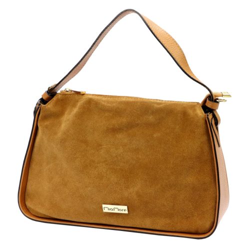 MiaMore 01-066 konyak női bőr kézitáska, válltáska 34 x 23 x 10 cm