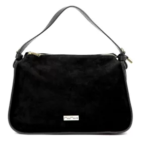   MiaMore 01-066 fekete női bőr kézitáska, válltáska 34 x 23 x 10 cm