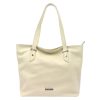 MiaMore 01-058 bézs női bőr válltáska, shopper 40 x 30 x 12 cm