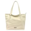 MiaMore 01-058 bézs női bőr válltáska, shopper 40 x 30 x 12 cm