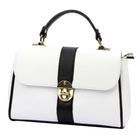   Luka 20-098 DOLLARO fekete-fehér női bőr kézitáska, válltáska 26 x 18 x 12 cm