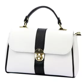   Luka 20-098 DOLLARO fekete-fehér női bőr kézitáska, válltáska 26 x 18 x 12 cm