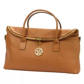   Gregorio DOLLARO barna női bőr kézitáska, válltáska, oldaltáska 42 x 24 x 15 cm