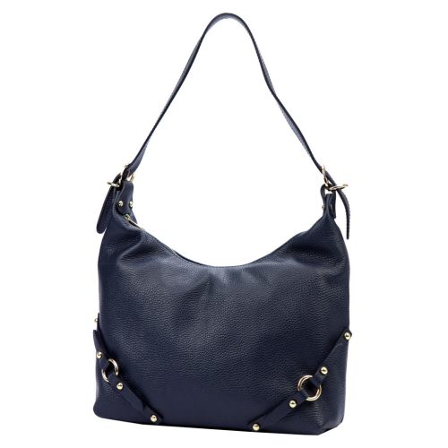 Luka 24-006 sötétkék női bőr válltáska 32 x 27 x 11 cm 
