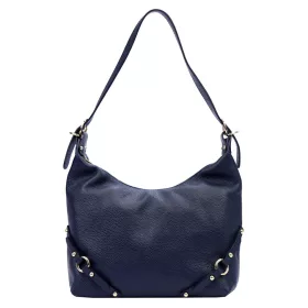   Luka 24-006 sötétkék női bőr válltáska 32 x 27 x 11 cm