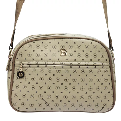 BRICIOLE 4157# bézs női rostbőr táska 9 x 19 x 26 cm